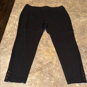 Talbots Women's Black Leggings with Button Accents